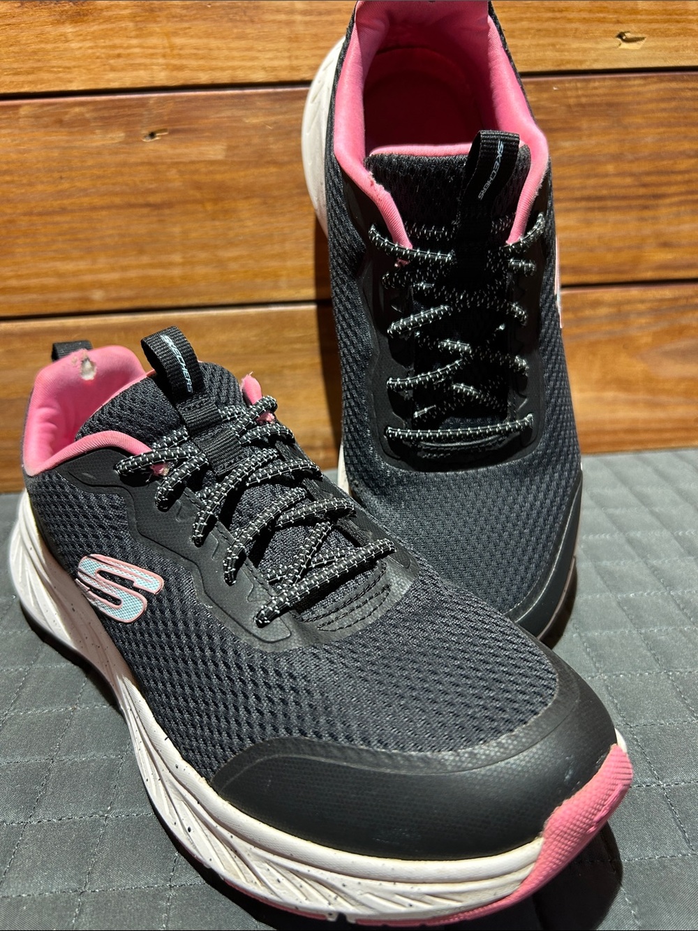 Skechers Black with Pink Accent‎ Women's Athletic Sneakers